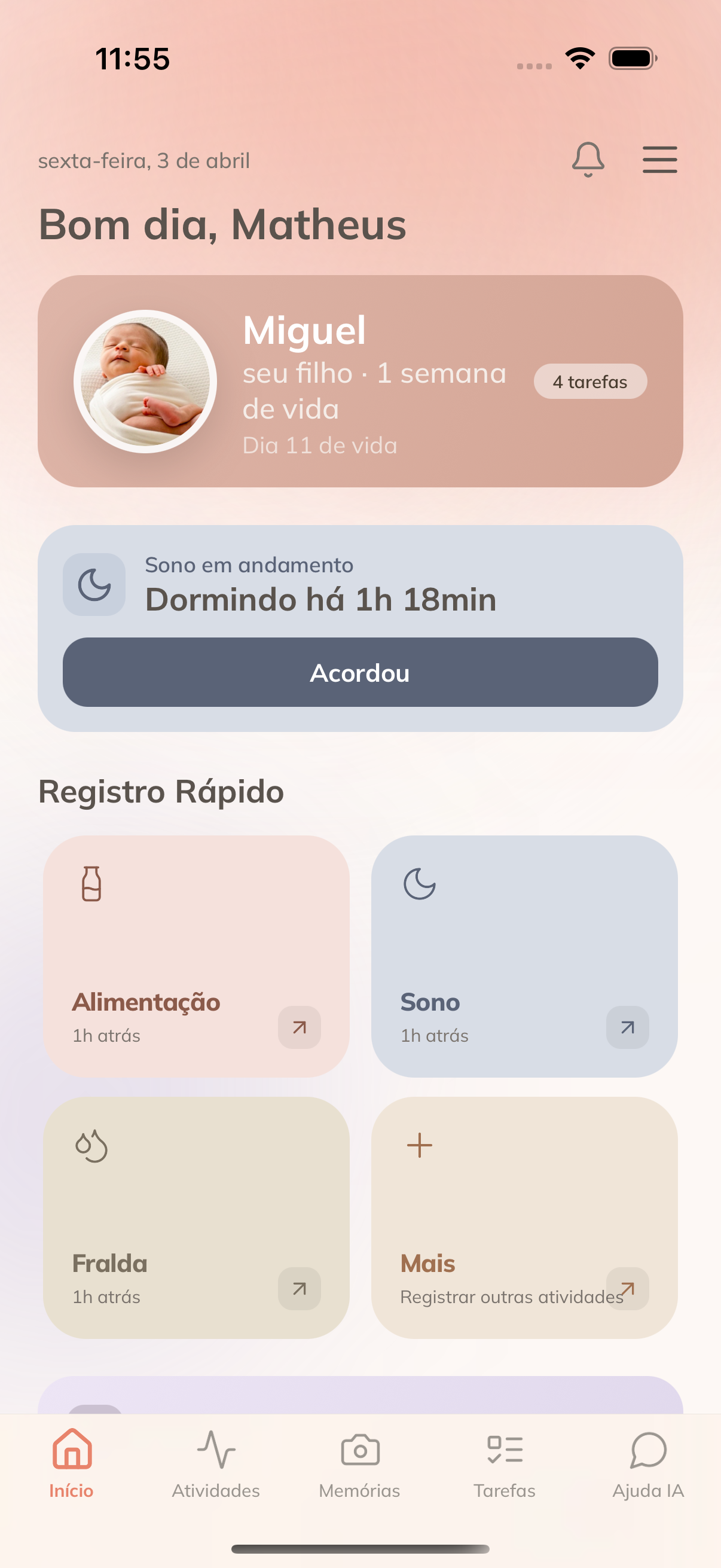 Pantalla principal de Toddli