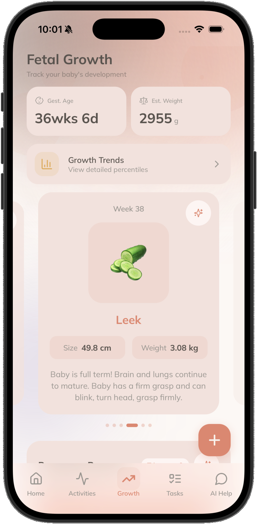 Fetal growth tracking